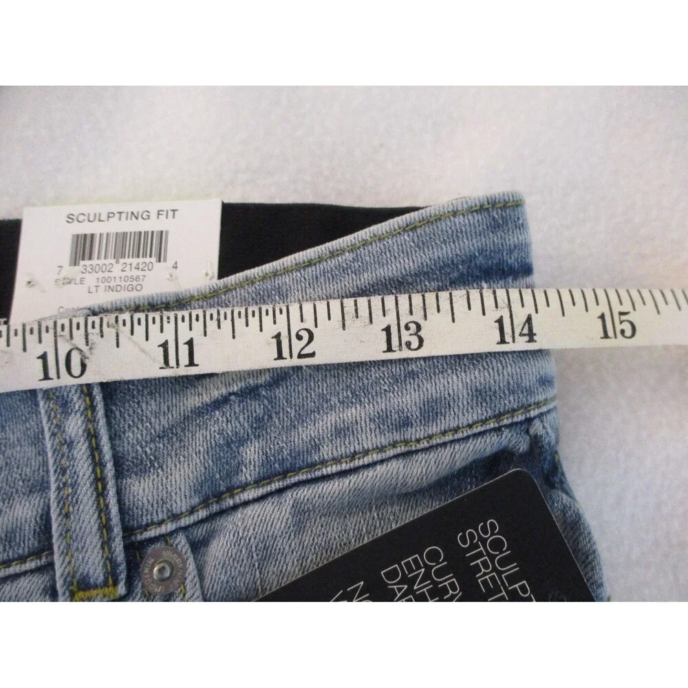INC International Concepts Jeans Women's Size 4 Blue Straight Leg Stretch Raw